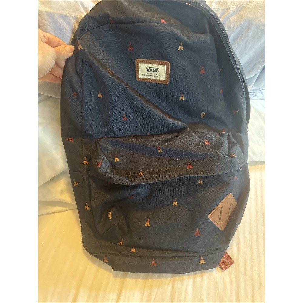 Vans Old Skool II Backpack in a True Native pattern Teepee Dark Blue EUC